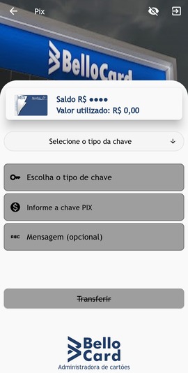 Seleção do tipo da chave