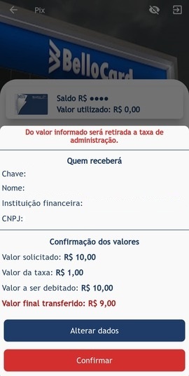 Informações sobre a chave