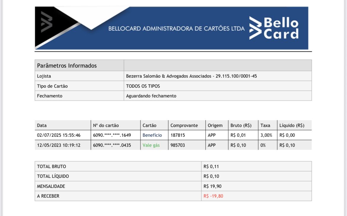Exemplo de relatório em PDF