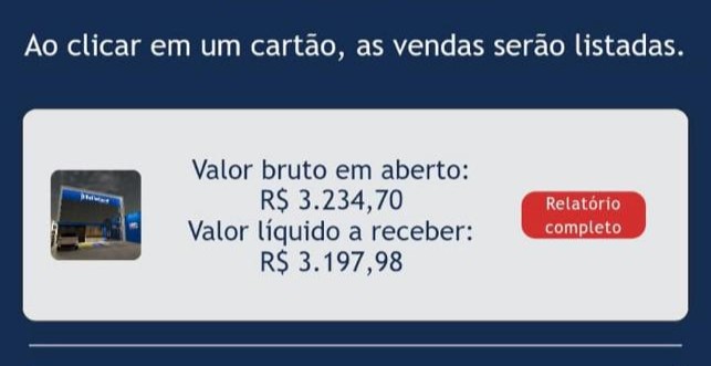 Resumo das vendas