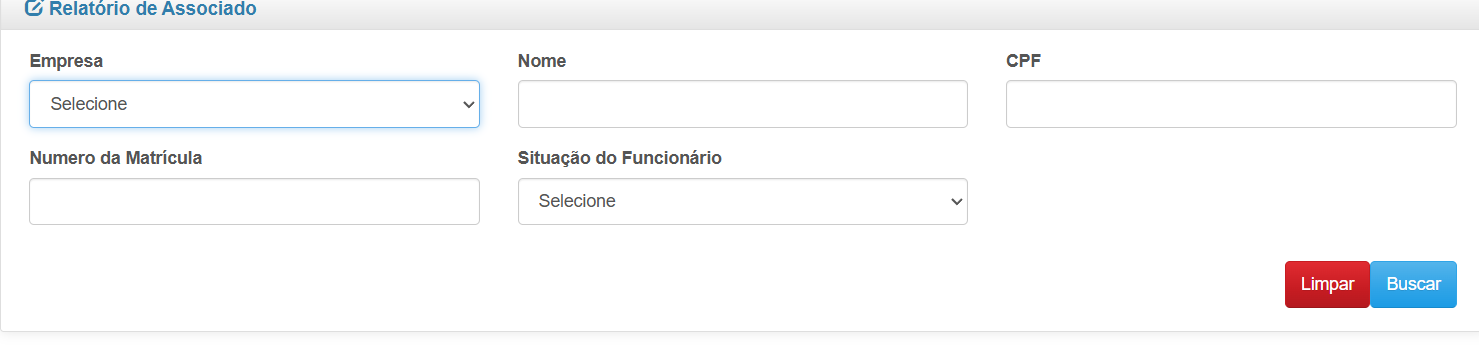 Filtros Relatório Associado