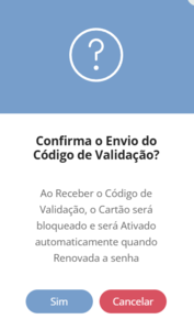 Confirmação de envio do código