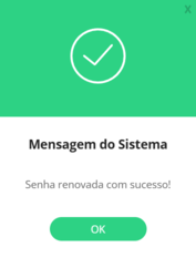 Senha renovada com sucesso